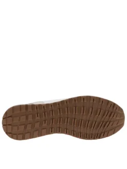 Baskets running blanches à talon plat avec une languette d’aisance à l’arrière
