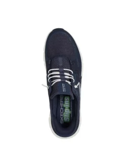 Baskets running bleu marine à semelle plate avec une fermeture slip-on