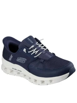 Baskets running bleu marine à semelle plate avec une fermeture slip-on