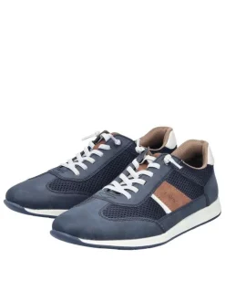 Baskets running bleu marine à talon plat avec des lacets élastiqués