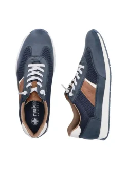 Baskets running bleu marine à talon plat avec des lacets élastiqués