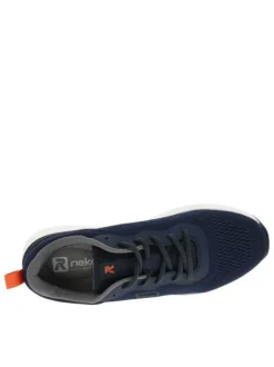 Baskets running bleu marine à talon plat avec des lacets noirs