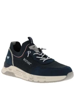 Baskets running bleu marine à talon plat avec un col élastiqué