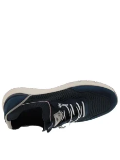Baskets running bleu marine à talon plat avec un col élastiqué