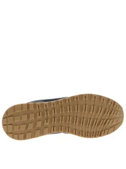 Baskets running bleu marine à talon plat avec un patch sur la languette