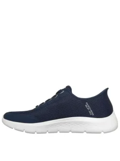 Baskets running bleu marine à talon plat et à slip-on muni de lacets élastiqués