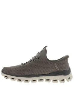 Baskets running brunes avec une semelle plate et une fermeture slip-on