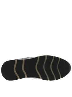 Baskets running chocolat à talon plat avec une fermeture à lacets avec un zip