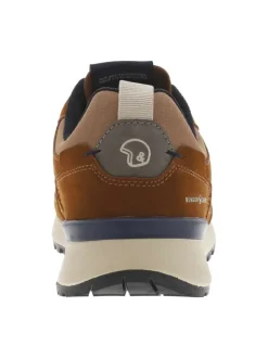 Baskets running cognac pourvues de lacets avec semelle à talon plat