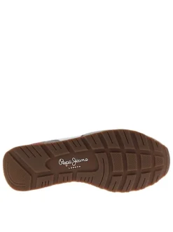 Baskets running en cuir blanches avec un talon plat et des lacets