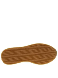 Baskets running en cuir marine avec semelle à talon plat et lacets élastiqués
