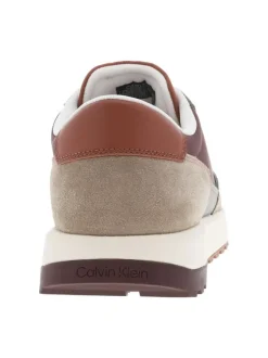 Baskets running en cuir multicolores avec des empiècements en cuir nubuck