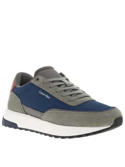 Baskets running en cuir multicolores avec des empiècements en cuir nubuck et cuir lisse