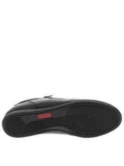 Baskets running en cuir noires avec semelle à talon plat et glissière
