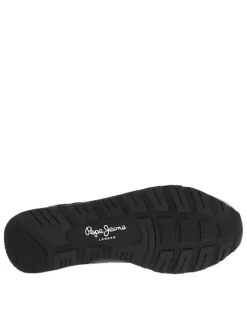 Baskets running en cuir noires avec semelle à talon plat et lacets