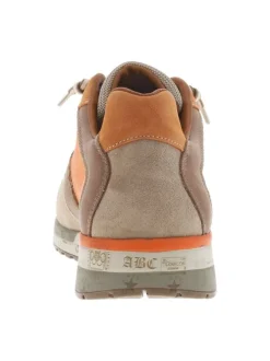 Baskets running en cuir orange à talon plat et à lacets élastiqués avec noeuds