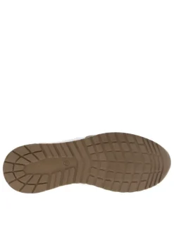 Baskets running en cuir taupe à talon plat et à lacets élastiqués bicolores
