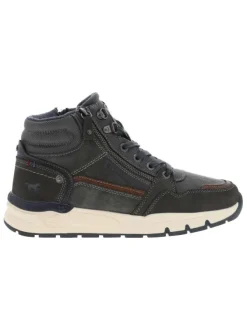 Baskets running grises à talon plat avec un zip et des lacets ronds