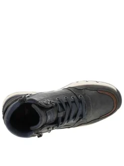 Baskets running grises à talon plat avec un zip et des lacets ronds