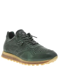Baskets running kaki avec semelle à talon plat et lacets élastiqués