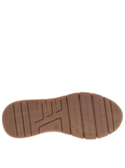 Baskets running kaki à semelle plate avec des lacets et un zip latéral