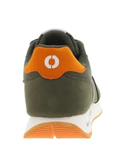 Baskets running kaki à talon compensé bas et à semelle extérieure blanche