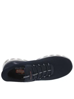 Baskets running marine en mesh à talon plat avec fermeture slip-on