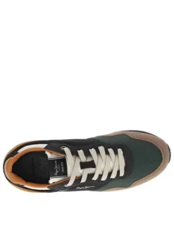 Baskets running multicolores à talon plat et à lacets plats gris