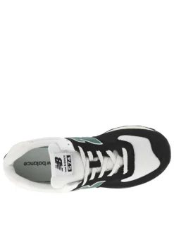 Baskets running noires à talon plat et à lacets plats avec patch de la marque