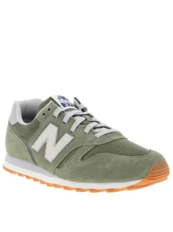 Baskets running 373 olive à talon plat avec un patch brodé à la languette
