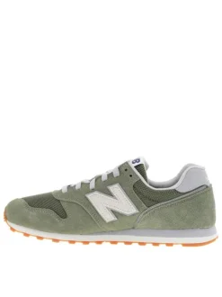 Baskets running 373 olive à talon plat avec un patch brodé à la languette