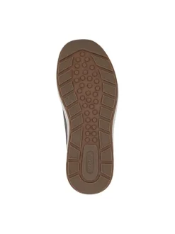 Baskets running taupe à talon plat avec des lacets et un zip latéral