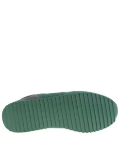 Baskets running vertes à talon plat et à lacets plats ton sur ton