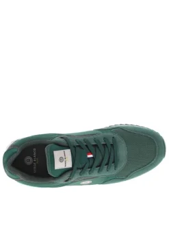 Baskets running vertes à talon plat et à lacets plats ton sur ton