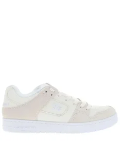 Baskets skate blanches à semelle plate avec une languette épaisse
