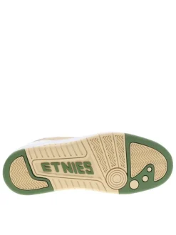 Baskets skate blanches à talon plat avec un logo en relief au talon