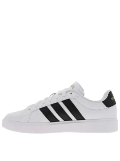 Baskets skate blanches à talon plat avec un logo en relief au talon
