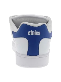 Baskets skate en cuir blanches avec un talon plat et des lacets