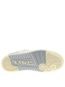 Baskets skate en cuir blanches avec un talon plat et des lacets