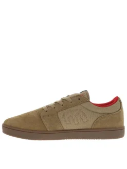 Baskets skate en cuir camel à talon plat avec logos noirs et semelle marron