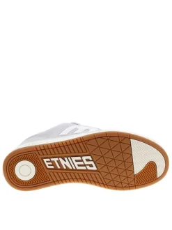 Baskets skate en cuir grises avec un talon plat et des lacets