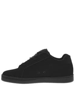 Baskets skate en cuir noires avec semelle à talon plat et à lacets