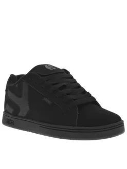 Baskets skate en cuir noires avec semelle à talon plat et à lacets