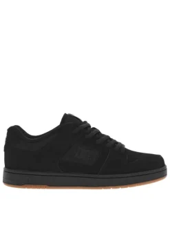 Baskets skate en cuir noires à semelle marron avec des lacets ronds