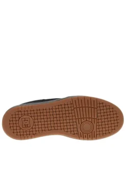 Baskets skate en cuir noires à semelle marron avec des lacets ronds