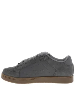 Baskets skate grises à talon plat avec des lacets et une languette large