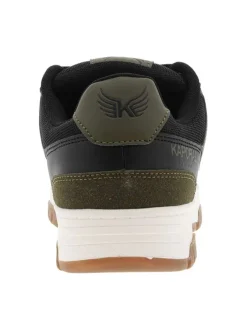 Baskets skate kaki à talon plat pourvues du logo de la marque