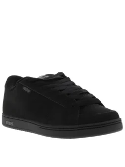 Baskets skate noires à talon plat à lacets tressés avec une languette épaisse