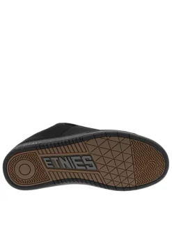 Baskets skate noires à talon plat à lacets tressés avec une languette épaisse