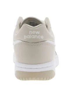 Baskets tennis blanches et beiges à talon plat avec logos et lacets blancs